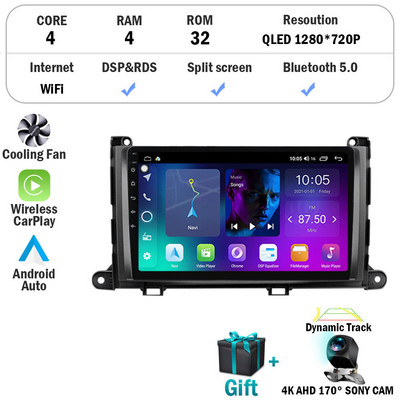 Android 12 Car Radio Player pentru Toyota Sienna 2009 2010 2011 2012 2013 2014 din Multimedia Autoradio Carplay navigare GPS WiFi