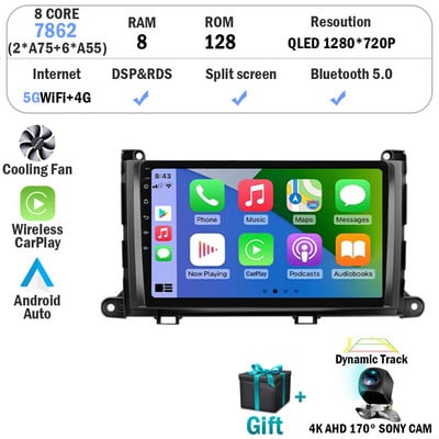 Android 12 Car Radio Player pentru Toyota Sienna 2009 2010 2011 2012 2013 2014 din Multimedia Autoradio Carplay navigare GPS WiFi