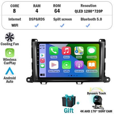 Android 12 Car Radio Player pentru Toyota Sienna 2009 2010 2011 2012 2013 2014 din Multimedia Autoradio Carplay navigare GPS WiFi