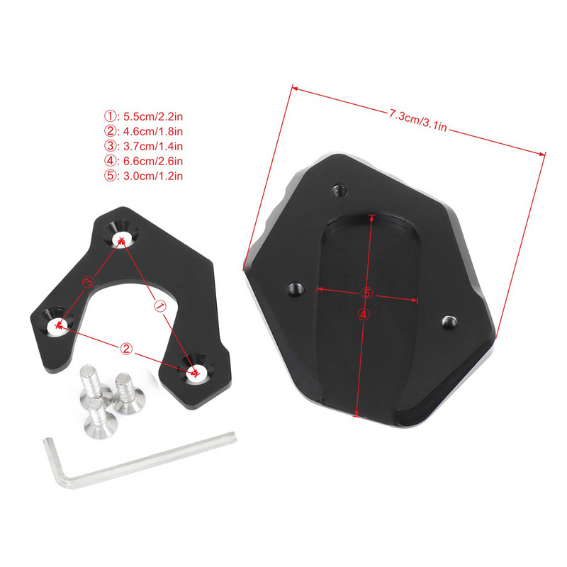 Za Yamahu FJR1300 2001-2023 FJR 1300 Bočni stalak Povećaj bočni stalak Produžni jastučić za potpornu ploču Dodaci za motocikle