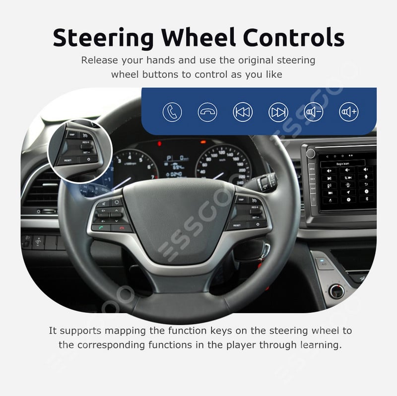 ESSGOO 2 Din Android 10 autórádió Mitsubishi Lancer 2008-2015 Autorádió Sztereó Bluetooth Multimédia lejátszó GPS Navigáció