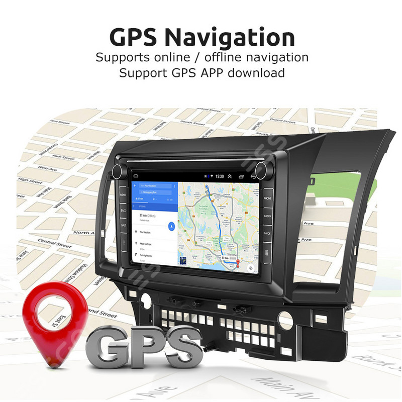 ESSGOO 2 Din Android 10 autórádió Mitsubishi Lancer 2008-2015 Autorádió Sztereó Bluetooth Multimédia lejátszó GPS Navigáció