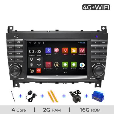 Uckazy 8 Core 2 Din Android 11 Stereo auto pentru W203 Mercedes Benz Vito W639 W168 Vaneo Clk W209 W210 M/ML Radio auto Multimedia Audio Navigare GPS Unitate principala Carplay RDS DSP 8GB Wifi