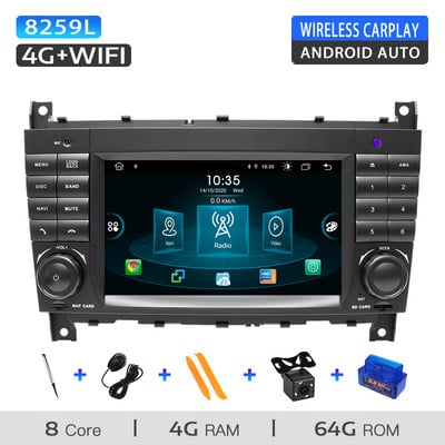 Uckazy 8 Core 2 Din Android 11 Stereo auto pentru W203 Mercedes Benz Vito W639 W168 Vaneo Clk W209 W210 M/ML Radio auto Multimedia Audio Navigare GPS Unitate principala Carplay RDS DSP 8GB Wifi