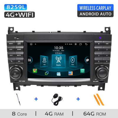 Uckazy 8 Core 2 Din Android 11 Stereo auto pentru W203 Mercedes Benz Vito W639 W168 Vaneo Clk W209 W210 M/ML Radio auto Multimedia Audio Navigare GPS Unitate principala Carplay RDS DSP 8GB Wifi