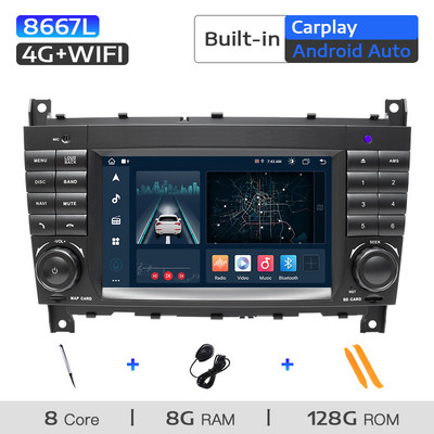 Uckazy 8 Core 2 Din Android 11 Stereo auto pentru W203 Mercedes Benz Vito W639 W168 Vaneo Clk W209 W210 M/ML Radio auto Multimedia Audio Navigare GPS Unitate principala Carplay RDS DSP 8GB Wifi