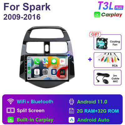 2 Din Android 11 Radio Auto Radio Multimedia Video Player pentru Chevrolet Spark Beat Matiz Creative 2009 - 2016 Navigatie Carplay