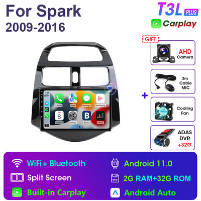 2 Din Android 11 Radio Auto Radio Multimedia Video Player pentru Chevrolet Spark Beat Matiz Creative 2009 - 2016 Navigatie Carplay