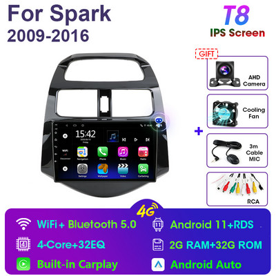 2 Din Android 11 Radio Auto Radio Multimedia Video Player pentru Chevrolet Spark Beat Matiz Creative 2009 - 2016 Navigatie Carplay