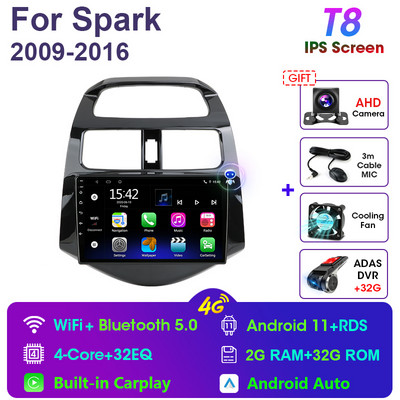 2 Din Android 11 Radio Auto Radio Multimedia Video Player pentru Chevrolet Spark Beat Matiz Creative 2009 - 2016 Navigatie Carplay