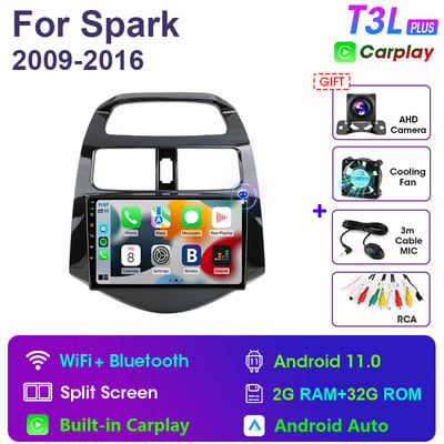 2 Din Android 11 Radio Auto Radio Multimedia Video Player pentru Chevrolet Spark Beat Matiz Creative 2009 - 2016 Navigatie Carplay