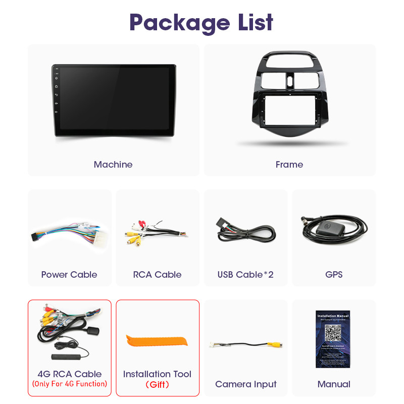 2 Din Android 11 Radio Auto Radio Multimedia Video Player pentru Chevrolet Spark Beat Matiz Creative 2009 - 2016 Navigatie Carplay