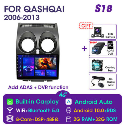 Vtopek 9" 4G Carplay DSP RDS 2din Android 11 Radio auto Multimedia Player Video pentru Nissan Qashqai 1 J10 2006-2013 Navigație GPS