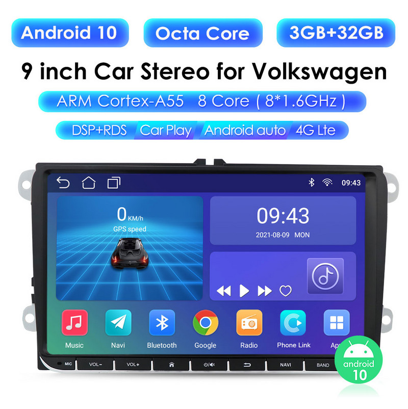 Radio auto Android pentru VW GOLF 5 POLO Sedan PASSAT B6 CC Radio TOURAN SCIROCCO CADDY Jetta Skoda Seat Player audio multimedia