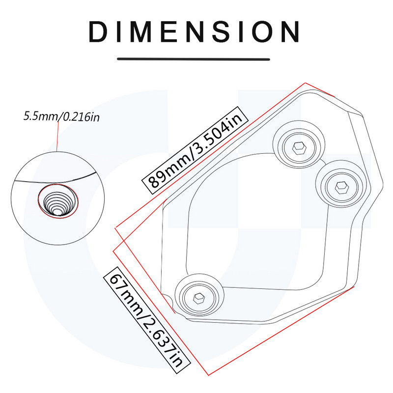 Pentru BMW F700GS 2008-2017 F650GS Twin 2008-2014 Suport pentru motociclete Picior Suport lateral Extensie Pad Placă suport pentru motocicleta F700GS
