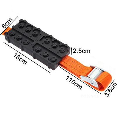 Lanț de zăpadă 2 buc. Blocuri de tracțiune antiderapante din PU durabil pentru anvelope auto cu sac de urgență zăpadă noroi nisip curele de lanț pentru anvelope pentru zăpadă noroi gheață