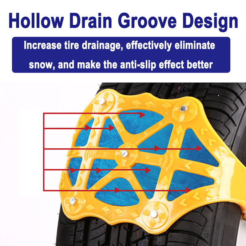 Tefanball Anvelope de iarnă pentru mașini Roți îngroșate, reglabile, lanțuri antiderapante pentru auto Suv, drum de zăpadă, accesorii pentru lanțuri antiderapante TPU