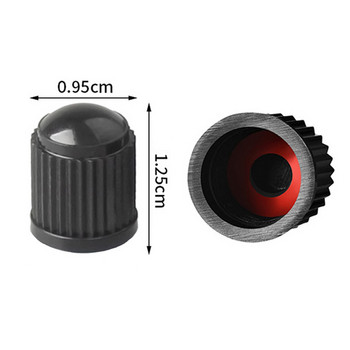 20 БР. Клапан за автомобилни гуми Пластмасови черни капачки за клапани за гуми за велосипеди с капаци на гумен О пръстен Куполна форма на прахов клапан за автомобили мотоциклети