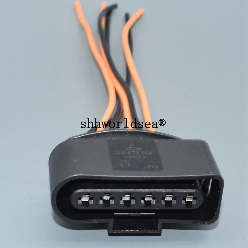shhworldsea 6 pini 3,5 mm mamă cablu auto impermeabil conector electric pompă bobină de aprindere mufă cablu 1J0973726 pentru VW