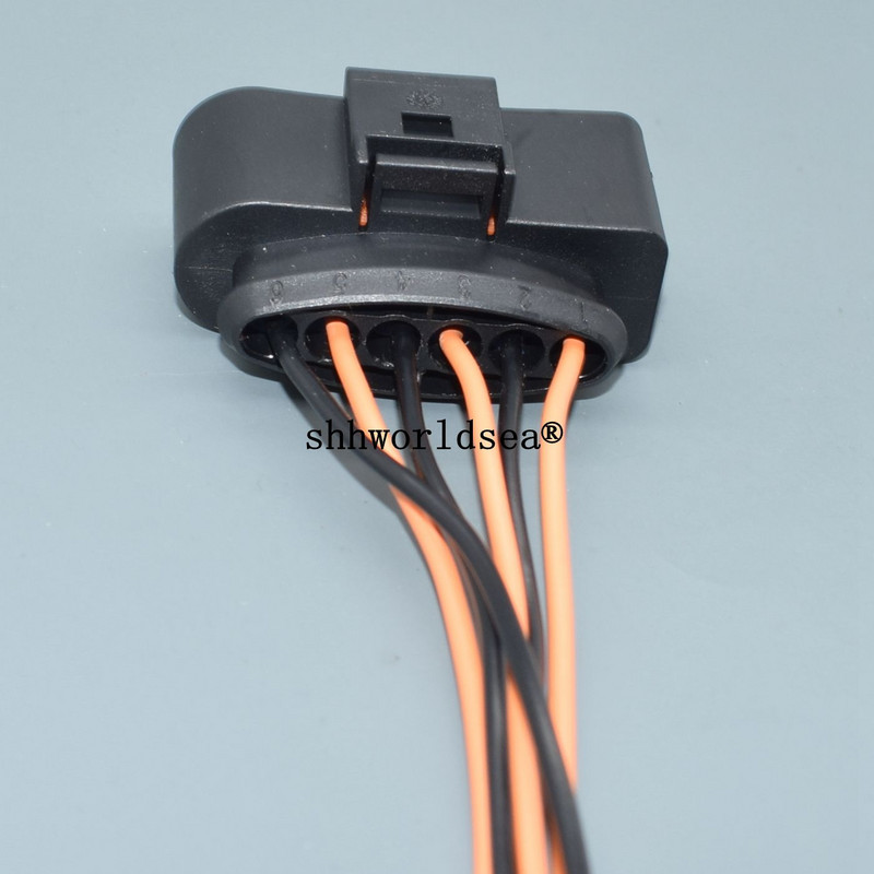 shhworldsea 6 pini 3,5 mm mamă cablu auto impermeabil conector electric pompă bobină de aprindere mufă cablu 1J0973726 pentru VW