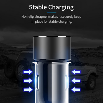 Зарядни за кола 2 порта Бързо зареждане за Samsung Huawei iphone 11 8 Plus Универсален алуминиев двоен USB адаптер за зарядно за кола