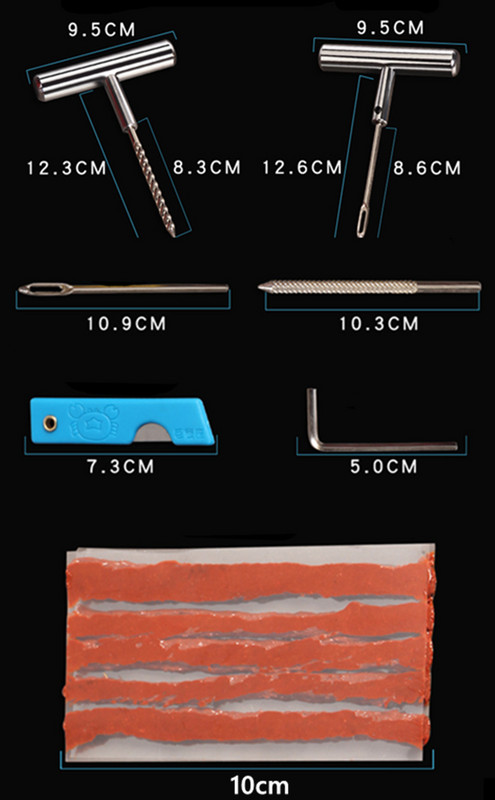 Kit de instrumente pentru repararea anvelopelor de mașină, 11 bucăți, kit de reparare a anvelopelor de urgență, cel mai bun pentru mașină, bicicletă, motocicletă