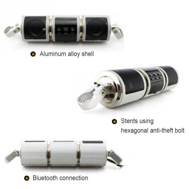 Ghidon Motocicletă MP3 Player Difuzor Bluetooth Muzică Radio FM Suport reglabil Impermeabil Motocicletă Audio Stereo 12V