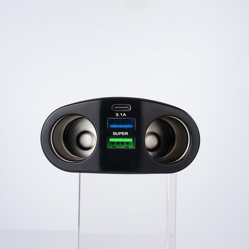 Auto sigaretisüütaja universaalne DC 12V-24V 3,1A 120W kahe USB-auto auto sigaretisüütaja adapteri laadija pistikupesa jaotur