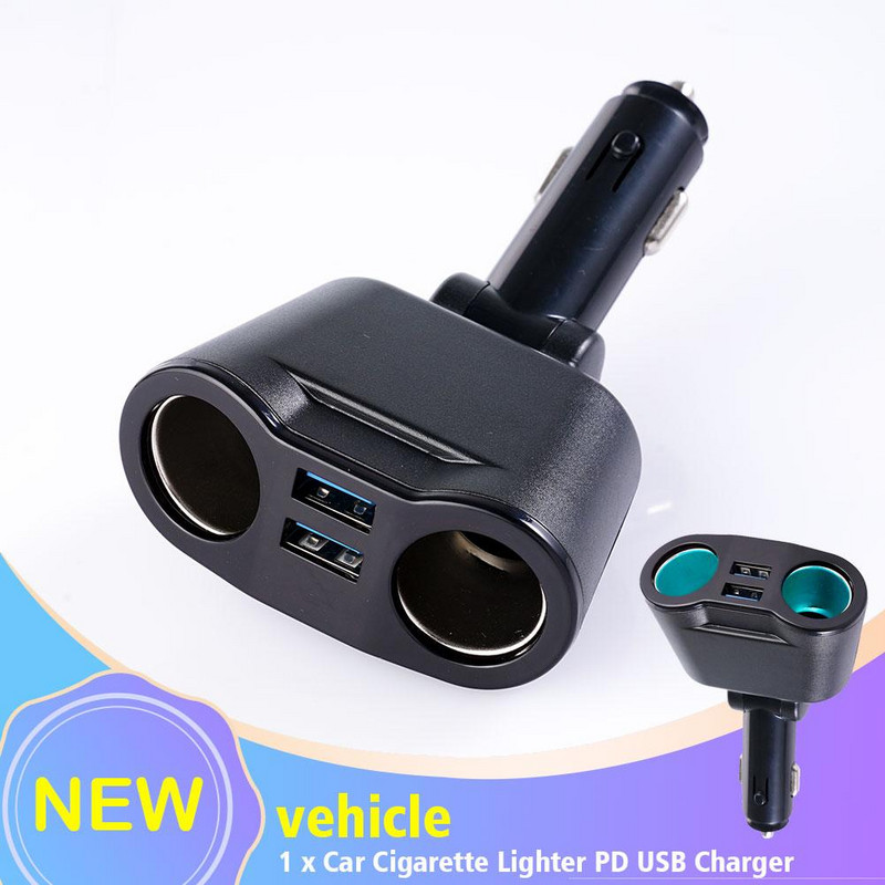 Auto sigaretisüütaja universaalne DC 12V-24V 3,1A 120W kahe USB-auto auto sigaretisüütaja adapteri laadija pistikupesa jaotur