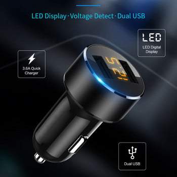 2021 Ново 3.1A двойно USB зарядно за кола LCD дисплей 12-24V гнездо за запалка Зарядно за кола за iphone Samsung Huawei Xiaomi