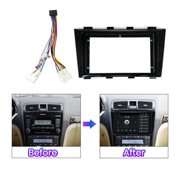 Για μονάδα κεντρικού υπολογιστή 9 ιντσών 2DIN Πλαίσιο πρόσοψης ραδιοφώνου αυτοκινήτου για Geely Emgrand EC8 2011 2012 2013 2014 2015 With Cable Dash Fitting Panel Kit