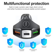 Încărcător auto 7A USB tip C PD Încărcător rapid Încărcare rapidă 3.0 pentru iPhone 13 Samsung Xiaomi Huawei Încărcare mașină mobilă telefon Ch J1B3