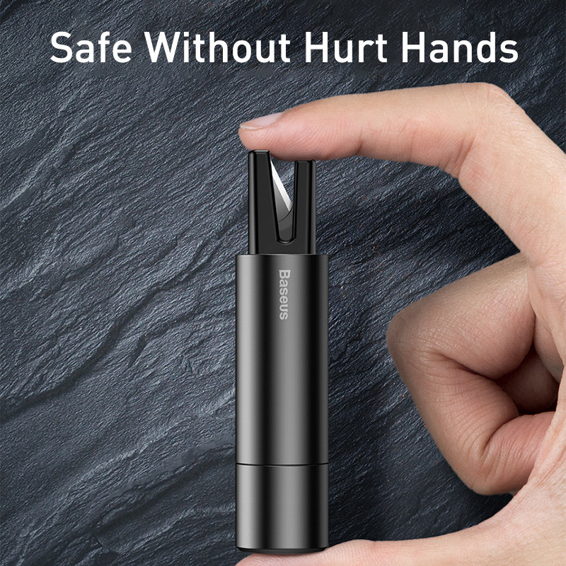 „Baseus“ automobilio saugos plaktukas, automatinis avarinio stiklo lango ištraukiklis, saugos diržo pjoviklis, gelbėjantis pabėgimo automobilio avarinis įrankis