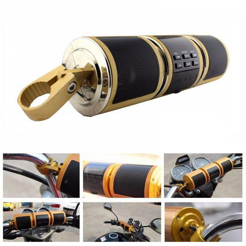 Motorkerékpár hangszóró Bluetooth V2.1+ EDR Audio Vízálló motoros sztereó hangszóró Motos FM rádió AUX USB TF MP3 lejátszó