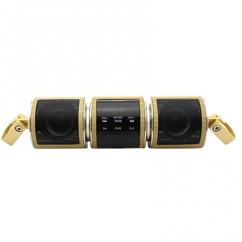 Motorkerékpár hangszóró Bluetooth V2.1+ EDR Audio Vízálló motoros sztereó hangszóró Motos FM rádió AUX USB TF MP3 lejátszó