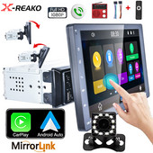 X-REAKO 1Din 9" inch Multimedia MP5 Player Ecran tactil detașabil Radio auto Stereo Android Auto Carplay Bluetooth FM Mirror Link