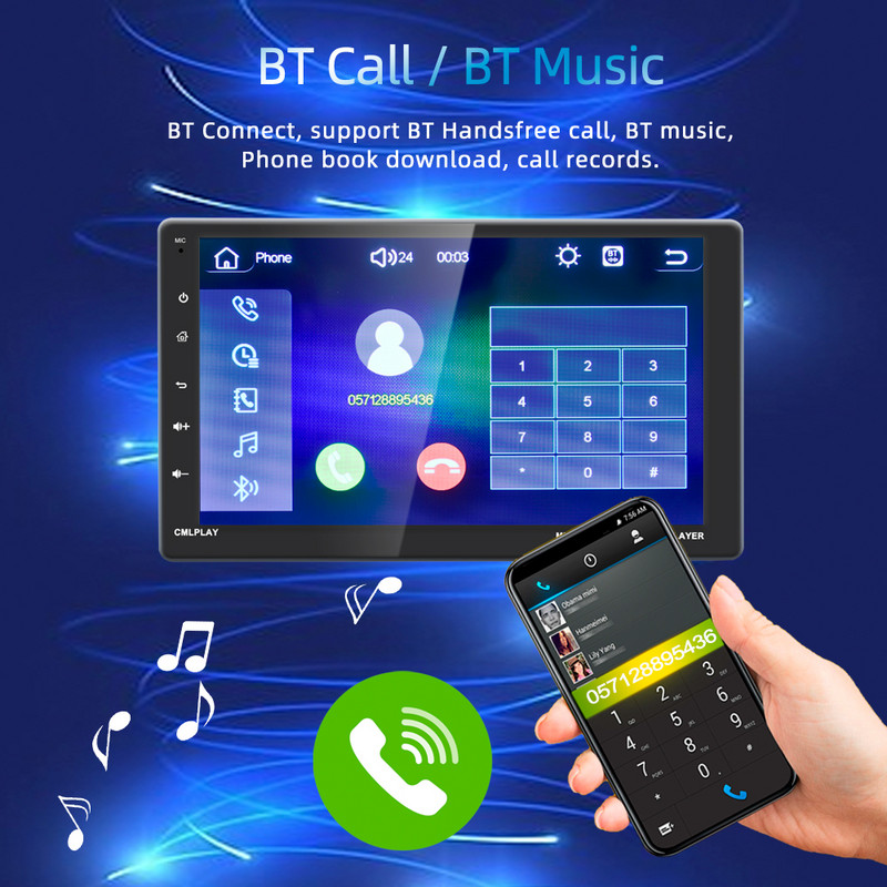 X-REAKO 1Din 9" inch Multimedia MP5 Player Ecran tactil detașabil Radio auto Stereo Android Auto Carplay Bluetooth FM Mirror Link