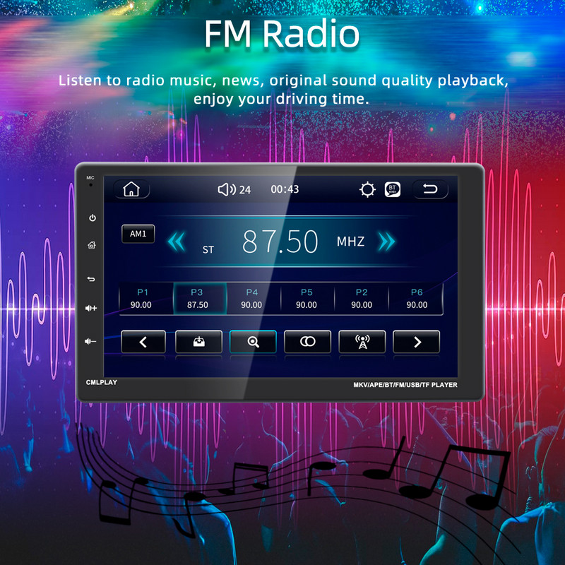 X-REAKO 1Din 9" inch Multimedia MP5 Player Ecran tactil detașabil Radio auto Stereo Android Auto Carplay Bluetooth FM Mirror Link