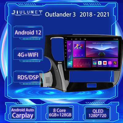 JIULUNET 8-ядрено автомобилно радио Android 12 за Mitsubishi Outlander 3 III GF0W GF0W GG0W 2018 - 2021 Мултимедиен плейър Навигация