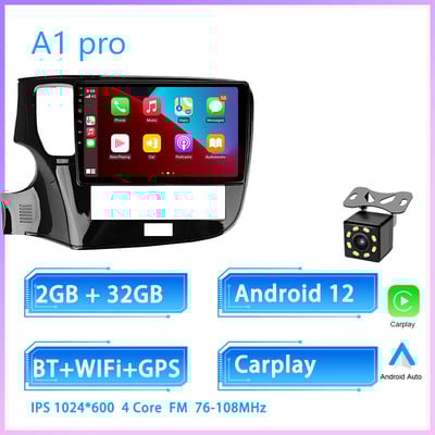 JIULUNET 8 nuclee autoradio Android 12 pentru Mitsubishi Outlander 3 III GF0W GF0W GG0W 2018 - 2021 Player Multimedia de navigare