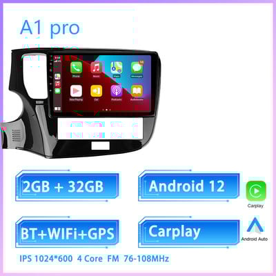 JIULUNET 8 nuclee autoradio Android 12 pentru Mitsubishi Outlander 3 III GF0W GF0W GG0W 2018 - 2021 Player Multimedia de navigare