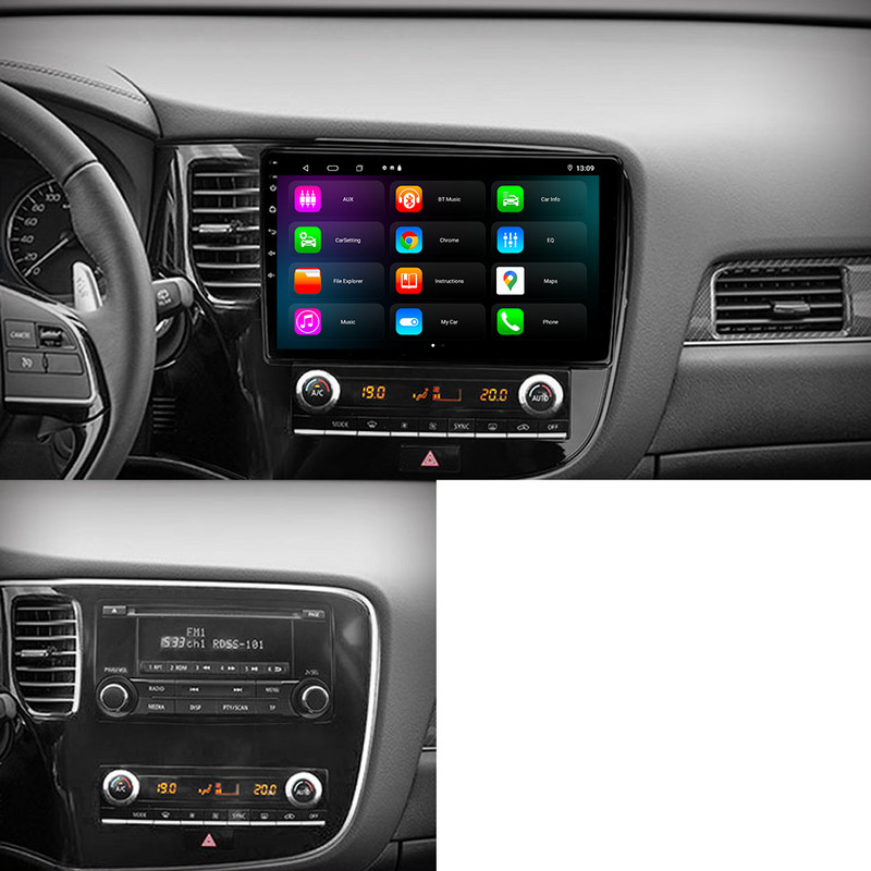 JIULUNET 8 nuclee autoradio Android 12 pentru Mitsubishi Outlander 3 III GF0W GF0W GG0W 2018 - 2021 Player Multimedia de navigare