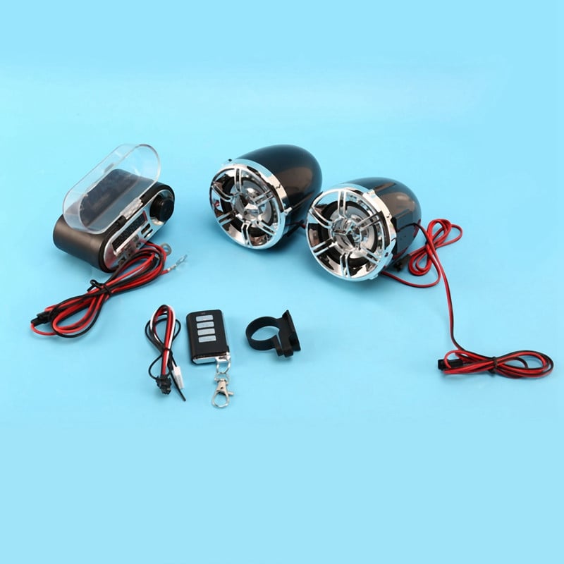 Motorkerékpár audio hangrendszer sztereó hangszóró vízálló motoros robogó FM rádió Bluetooth USB TF MP3 zenelejátszó készlet