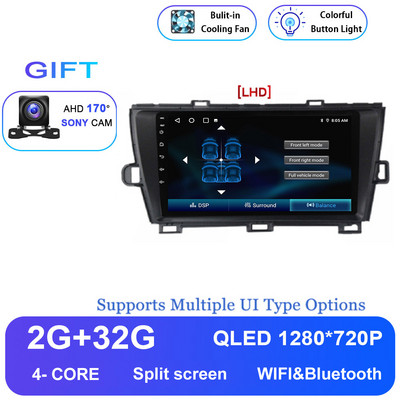 Android 12 autórádió sztereó Toyota Prius XW30 2009-2015 2din Multimédiás Video lejátszó Navigáció GPS Carplay Audio