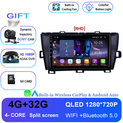 Android 12 autórádió sztereó Toyota Prius XW30 2009-2015 2din Multimédiás Video lejátszó Navigáció GPS Carplay Audio