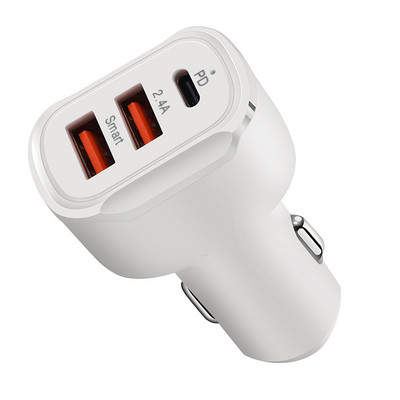 visām automašīnām12 24VType-c QC4.0 QC3.0auto lādētāja adapterisPD+2.4A dual USB auto lādētājs Xiaomi Huawei Samsung Apple