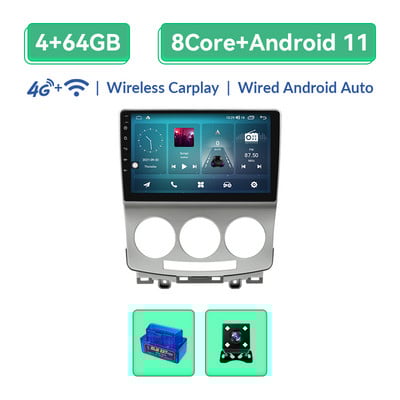 Wireless Carplay 128GB AI Voice 2 Din Android 11 Radio Auto pentru Mazda 5 2005-2010 4G Wifi Multimedia GPS Autoradio Navigare RDS