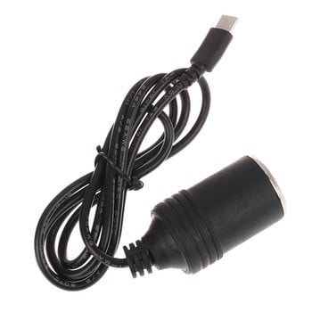 USB C PD Τύπος C Αρσενικό σε 12V Αναπτήρας Αυτοκινήτου Υποδοχή Θηλυκό Καλώδιο Step Up for Driving Recorder GPS E-Dog Car Fan