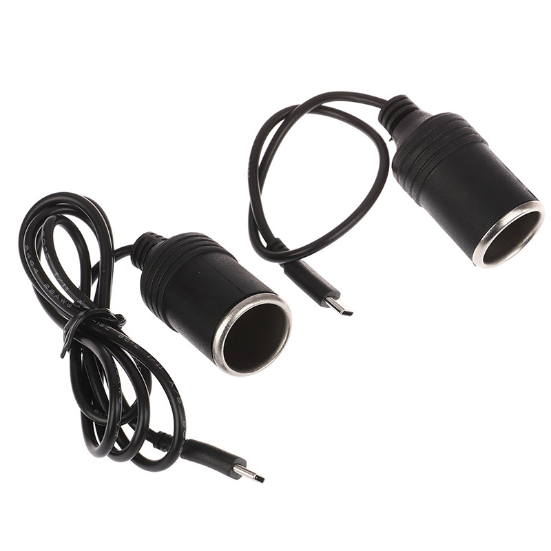 USB C PD Type C Vyriškas iki 12 V automobilio cigarečių degiklio lizdas, moteriškas Step Up kabelis vairavimo įrašymo GPS E-Dog automobilio ventiliatoriui