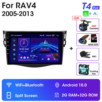 JMCQ 2Din 4G Android 11 autórádió sztereó multimédiás videó lejátszó Toyota RAV4 2005-2013 Navigációs GPS Carplay Wifi Bluetoothhoz